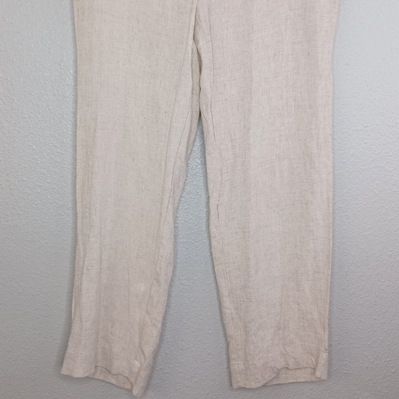 Chico's Wide Leg Lagenlook Coastal Grandma Linen Blend Ankle Pull On Pants - Picture 4 of 9